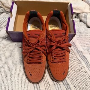Nike Men's Burnt Orange Suede Low-Top Sneakers